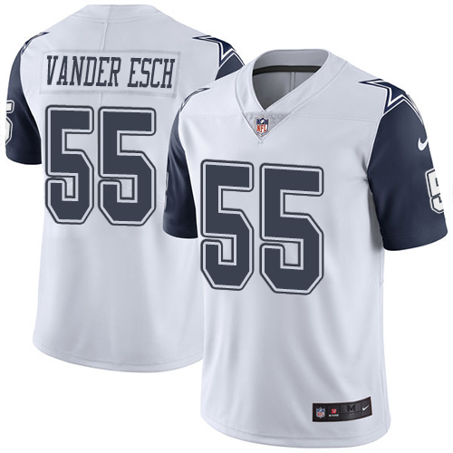 Nike Cowboys #55 Leighton Vander Esch White Men's Stitched NFL Limited Rush Jersey - Click Image to Close